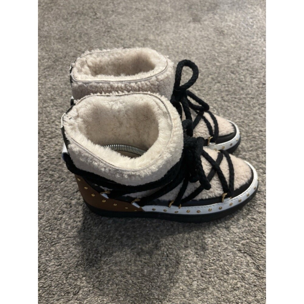 Inuikii Curly Rock Shearling‎ Sneaker Boot Cream Size 39 US 8.5